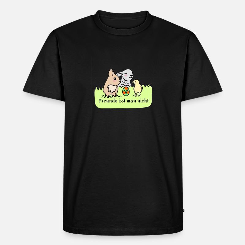 Happy Veggie Easter - Männer Premium Bio T-Shirt - Schwarz
