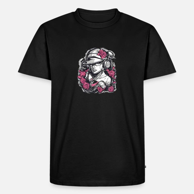 Rosenkriegerin - Männer Premium Bio T-Shirt - Schwarz