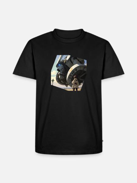 Manga Riesiger Roboter - Männer Premium Bio T-Shirt - Schwarz