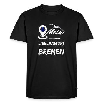 Brême, mon endroit préféré-la ville hanséatique de Brême-Möwe - T-shirt Premium bio Homme - noir - Devant - Nico (187cm)