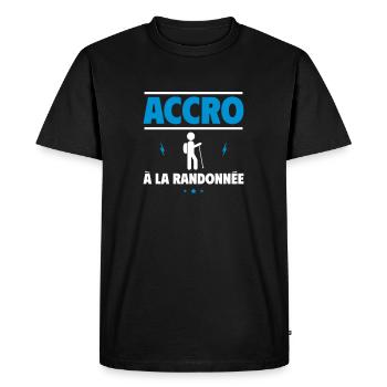 accro à la randonnée - T-shirt Premium bio Homme - noir - Devant - Nico (187cm)