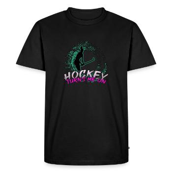 hockey fille hockey sur gazon transforme les dames de joueur de hockey - T-shirt Premium bio Homme - noir - Devant - Nico (187cm)
