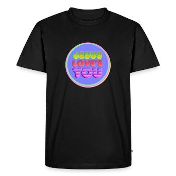 Jesus loves you - T-shirt Premium bio Homme - noir - Devant - Nico (187cm)