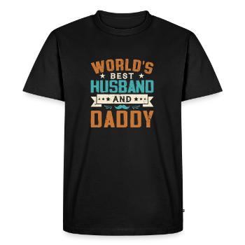 World's Best Husband And Daddy - Men's Premium Organic T-Shirt - black - Front - Nico (187cm)