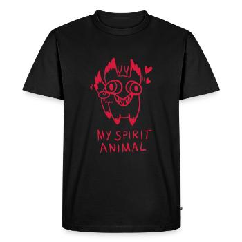 Animal spirituel du chat maudit - T-shirt Premium bio Homme - noir - Devant - Nico (187cm)