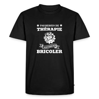 pas besoin de thérapie - T-shirt Premium bio Homme - noir - Devant - Nico (187cm)