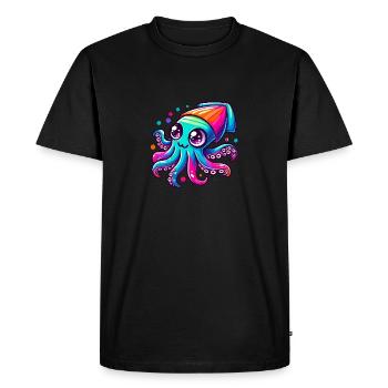 Colorful Squid for Kids - Men's Premium Organic T-Shirt - black - Front - Nico (187cm)