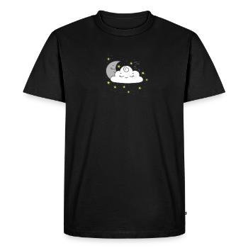 Cute Moon on Cloud T-Shirt. - Men's Premium Organic T-Shirt - black - Front - Nico (187cm)