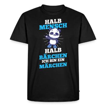 Half Human, Half Bear - Men's Premium Organic T-Shirt - black - Front - Nico (187cm)