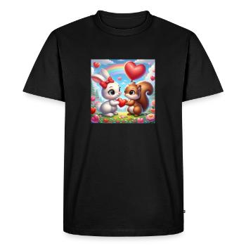saint valentin 1000px - T-shirt Premium bio Homme - noir - Devant - Nico (187cm)