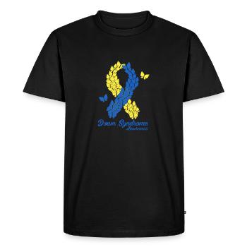 Sensibilisation au syndrome de Down - T-shirt Premium bio Homme - noir - Devant - Nico (187cm)