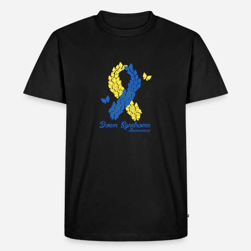 Down-Syndrom-Bewusstsein - Männer Premium Bio T-Shirt - Schwarz