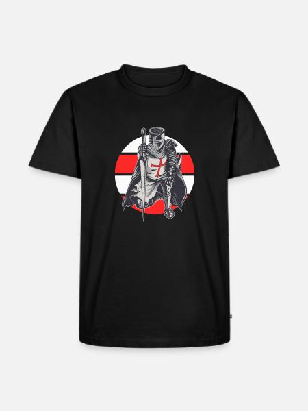 Ritter Rot Weiß Templerorden Mittelalter Rüstung - Männer Premium Bio T-Shirt - Schwarz