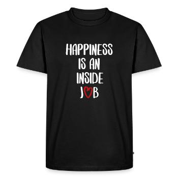Bonheur heureux Bonheur cite un dicton drôle - T-shirt Premium bio Homme - noir - Devant - Nico (187cm)