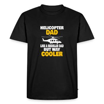 Hélicoptère Pilote Aviation Hélicoptère Papa - T-shirt Premium bio Homme - noir - Devant - Nico (187cm)
