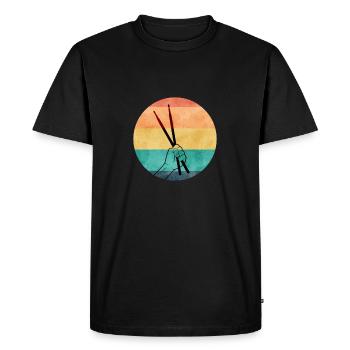 Drummer Drumsticks Retro Vintage T-Shirt - Men's Premium Organic T-Shirt - black - Front - Nico (187cm)