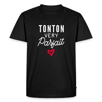 tonton parfait / cadeau tonton - T-shirt Premium bio Homme - noir - Devant - Nico (187cm)