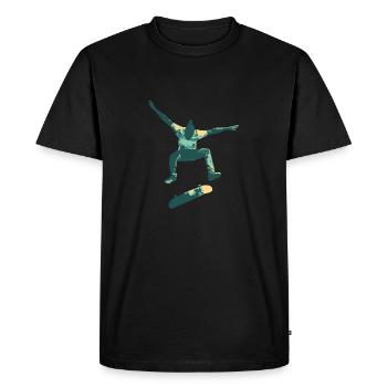 Saut de skatboarder - T-shirt Premium bio Homme - noir - Devant - Nico (187cm)