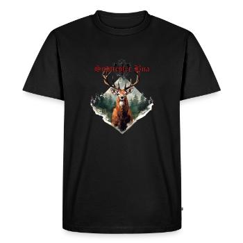 South Tyrolean boy with deer, loyalty to the land - Men's Premium Organic T-Shirt - black - Front - Nico (187cm)