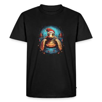 Tortue de mer avec Noël, tortues d’amour - T-shirt Premium bio Homme - noir - Devant - Nico (187cm)