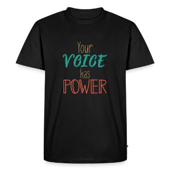 Votre voix a du pouvoir - T-shirt Premium bio Homme - noir - Devant - Nico (187cm)