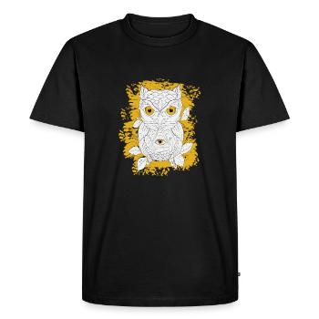 HIBOU D’OR LINÉAIRE - T-shirt Premium bio Homme - noir - Devant - Nico (187cm)