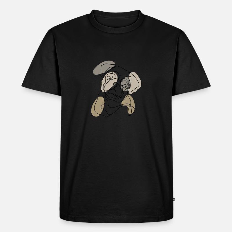 MOPS EINE ZEILE - Männer Premium Bio T-Shirt - Schwarz