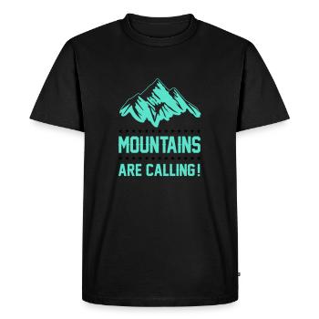 mountains berge are calling - Men's Premium Organic T-Shirt - black - Front - Nico (187cm)