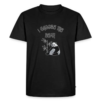 Les femmes choisissent : homme contre ours - T-shirt Premium bio Homme - noir - Devant - Nico (187cm)