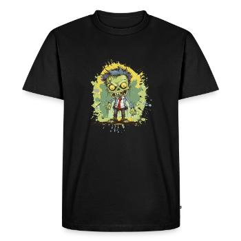 Zombie Comic - Men's Premium Organic T-Shirt - black - Front - Nico (187cm)