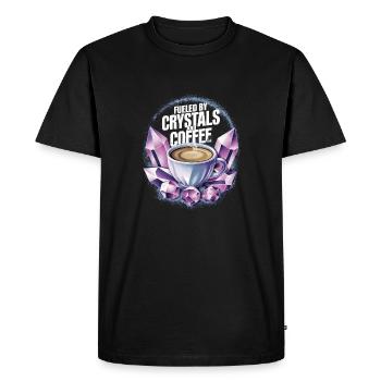 Energy through crystals and coffee - Men's Premium Organic T-Shirt - black - Front - Nico (187cm)