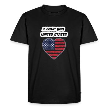 T-shirt I LOVE YOU UNITED STATES 2025 - T-shirt Premium bio Homme - noir - Devant - Nico (187cm)