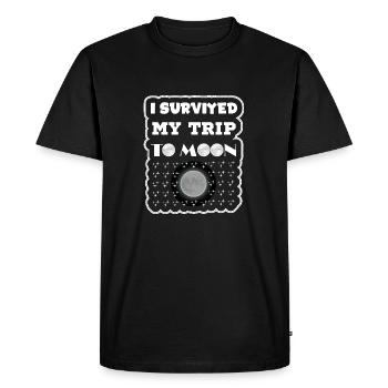 T-shirt I survived my trip to moon 2025 - Men's Premium Organic T-Shirt - black - Front - Nico (187cm)