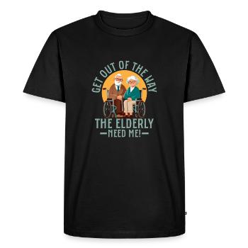 Get Out Of The Way The Elderly Need Me! Caregiving - Men's Premium Organic T-Shirt - black - Front - Nico (187cm)