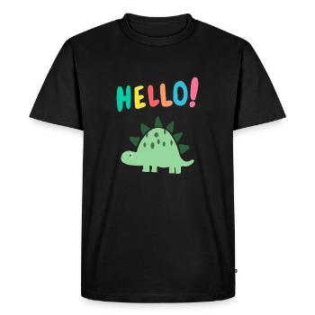 Hello Dino - Motif Dinosaure Mignon - Enfants - T-shirt Premium bio Homme - noir - Devant - Nico (187cm)