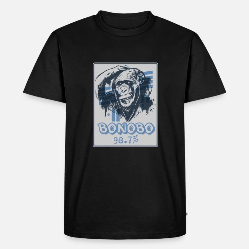 Lustiges Affe Schimpanse DNA - Männer Premium Bio T-Shirt - Schwarz