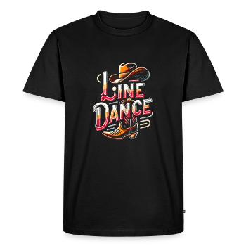 Colorful line dance design with cowboy hat - Men's Premium Organic T-Shirt - black - Front - Nico (187cm)