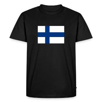 Finlande finnois drapeau drapeau - T-shirt Premium bio Homme - noir - Devant - Nico (187cm)