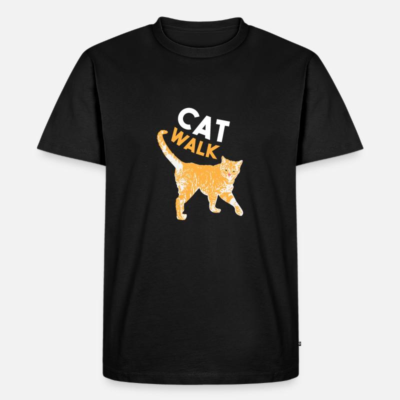 Catwalk - Katze - Männer Premium Bio T-Shirt - Schwarz