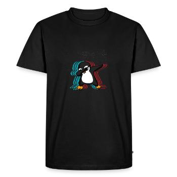 Dabbing Penguin / Cool Penguin - Men's Premium Organic T-Shirt - black - Front - Nico (187cm)
