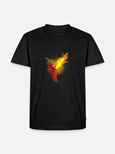 Chili spits fire - Men's Premium Organic T-Shirt - black