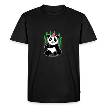 Panda Unicorn / Pandihorn / Gift - Men's Premium Organic T-Shirt - black - Front - Nico (187cm)