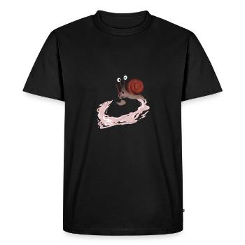 Silly snail gift - Men's Premium Organic T-Shirt - black - Front - Nico (187cm)