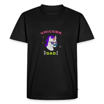Licorne papa cadeau - T-shirt Premium bio Homme - noir - Devant - Nico (187cm)