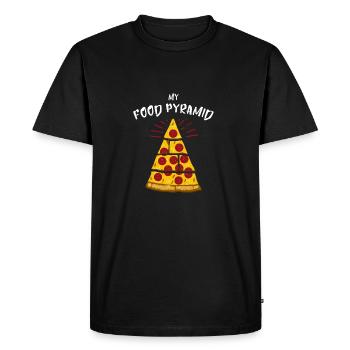 Pyramide alimentaire Pizza cadeau - T-shirt Premium bio Homme - noir - Devant - Nico (187cm)