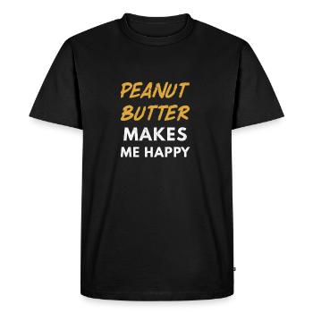Le beurre d'arachide me rend heureux - le beurre d'arachide thé - T-shirt Premium bio Homme - noir - Devant - Nico (187cm)