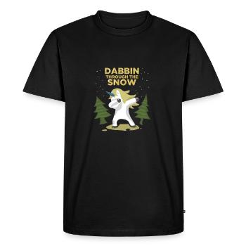 Dabbing unicorn / gift - Men's Premium Organic T-Shirt - black - Front - Nico (187cm)