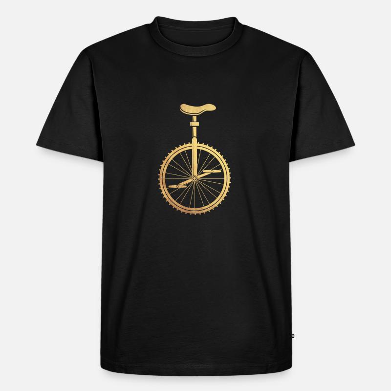 Gold Einrad - Männer Premium Bio T-Shirt - Schwarz