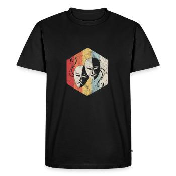 Shirt pour les acteurs comme un cadeau - Retro - T-shirt Premium bio Homme - noir - Devant - Nico (187cm)