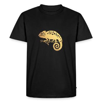 Caméléon d'or - T-shirt Premium bio Homme - noir - Devant - Nico (187cm)